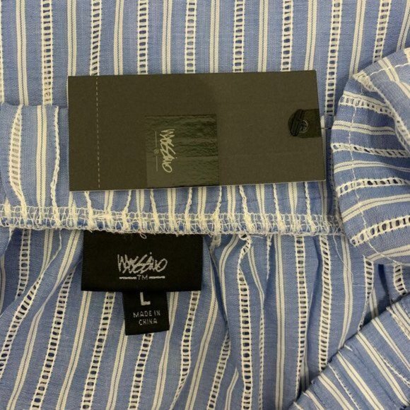 Mossimo Large Top NWT Off Shoulder Blue Stripe Blouse - Picture 6 of 6